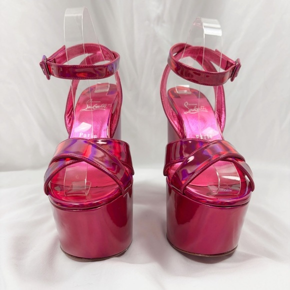 Christian Louboutin Superyaz 160mm Patent Leather Metallic Sandals EU 40 - Picture 3 of 13